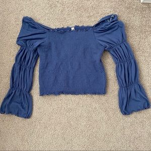 NWT Women’s Blue Slightly Cropped Top